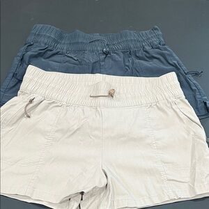 Women's Casual Shorts - Blue and Cream